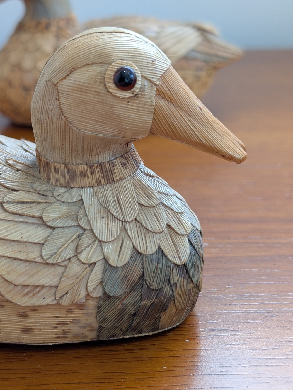 Vintage Handmade Corn Husk Duck Decoys in Natural Brown - Decorative Home Accent - Picture 14 of 16